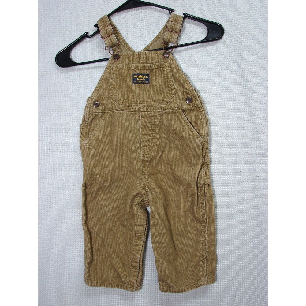 Oshkosh B'gosh Brown Corduroy Overalls Vestbak Babies Unisex 18 months Cotton